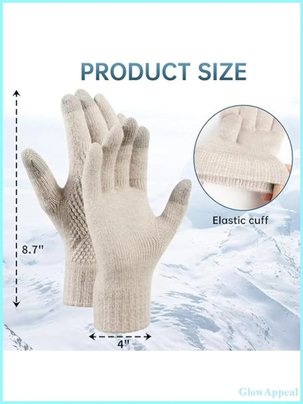 Winter Gloves for Women Touch Screen Knit Alpaca Fleece Warm